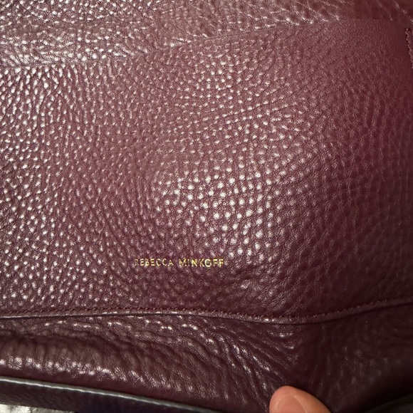 Rebecca Minkoff Darren Zip Oxblood Leather Crossbody Gold - Picture 3 of 15